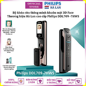 Mua Bộ khóa cửa thông minh khuôn mặt 3D Face  vân tay  thẻ từ  mật khẩu và chìa cơ thương hiệu Philips DDL709-7HWS - Hàng chính hãng