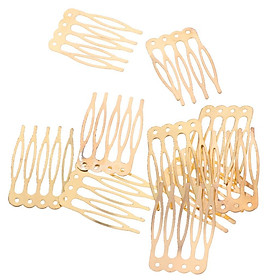 3-6pack Vintage Blank Metal Hair Comb for Bridal Hair Accessories DIY 2.7cm Gold