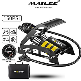 Bơm Đạp Chân 2 Nòng Xilanh BEELORD J54B-01 10 Bar/160 PSI Bơm Chất Lượng Cao Cho Xe Đạp, Xe Máy, Xe Ô tô, Xe Hơi Đa Năng Xếp Gọn (Tặng Kèm 3 Chốt Chân, Hộp đựng bơm) - Mai Lee