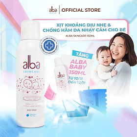 Xịt Khoáng BABY ALBA Chống Hăm Khô Rôm Sảy Giúp Da Bé Mịn Màng 150ML