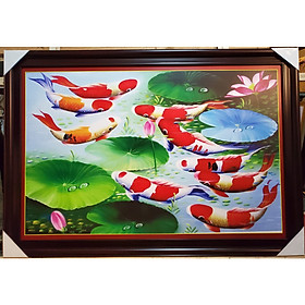 TRANH TREO PHONG THỦY - CỬU NGƯ HỘI TỤ