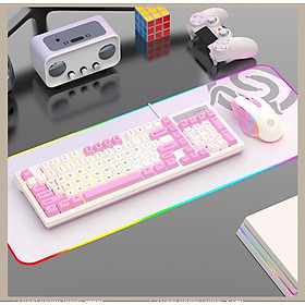 Bộ bàn phím và chuột có dây K-SNAKE KM800 chuyên game thiết kế phím mini size với bản phối màu sắc mới lạ kèm led 7 màu