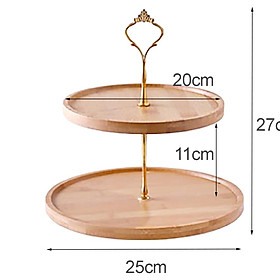 Mua Đĩa ba tầng gỗ tre cao cấp | Đĩa 2  3 tầng đựng bánh  hoa quả...chuyên dụng cho sự kiện  tiệc cưới | Kệ bánh