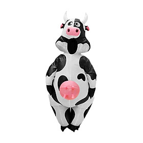 Inflatable Cow Costume Farm Animal Costume Role Play Clothing Blow Costume Fancy Dress for Party Holiday Halloween Carnival Cosplay Props