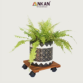 Combo 2 đôn chậu cây cảnh có bánh xe màu vàng cạnh 30cm dùng để đặt chậu cây chậu hoa, tiêu chuẩn xuất khẩu Châu Âu, thương hiệu ANKAN