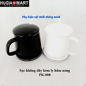 Mua Sạc không dây kèm ly hâm nóng uống trà  cà phê giúp tỉnh táo khi làm việc