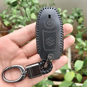 Bao Da Chìa Khóa Smartkey Suzuki GSX R150. da bò nhập khẩu, bảo hành 2 năm. - mầu đen chỉ đen