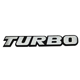 Tem decal chữ nổi kim loại Turbo 03