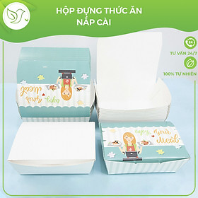 Mua 10 Hộp giấy đựng gà rán nắp cài  cá viên  khoai tây trẻ em dùng một lần hình cô gái