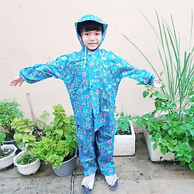Bộ Áo Mưa Cho Bé 3–10 Tuổi Vải Dù Chống Nước, Che Mưa Toàn Thân, Gấp Gọn Có Túi, Giao Màu Ngẫu Nhiên - BÉ GÁI - Size 4 ( 9 - 10 tuổi )
