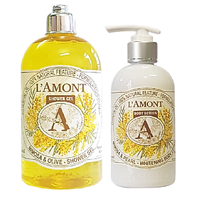 Combo Sữa Tắm L'amont En Provence Mimosa (500ml) và Sữa Dưỡng Thể L'amont En Provence Mimosa Whitening Body Lotion (250ml)