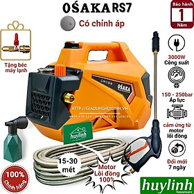 Mua Máy xịt rửa xe chỉnh áp Osaka RS7 - 3000W - Motor cảm ứng từ lõi đồng 100% - Tặng béc máy lạnh  điều hoà