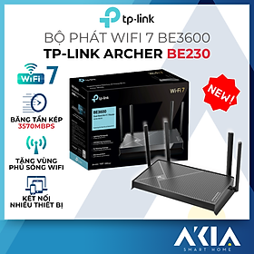 Mua Bộ phát Wifi 7 TP-Link Archer BE230 - Chuẩn BE3600  Băng tần kép tốc độ 3570Mbps  4 cổng LAN Gigabit - HÀNG CHÍNH HÃNG