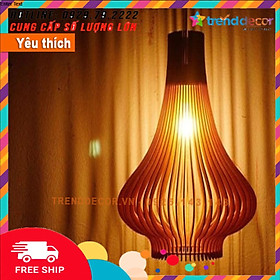 Đèn gỗ thả trần  hiện đại sang trọng chất liệu gỗ trang trí cho phòng khách nhà căn hộ decor nhà quán cafe