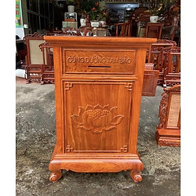 Mua Tủ hòm công đức trạm sen gỗ hương cao 80cm