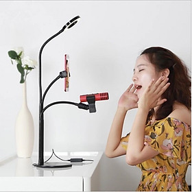 Mua Chân đế kẹp mic thu âm và màn lọc âm - Dụng cụ livestream tặng kèm 1 móc khóa huýt sáo