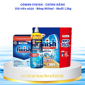 Combo Bột rửa bát finish 2.5kg+Muối rửa chén finish 1.2kg+nước bóng 1150ml