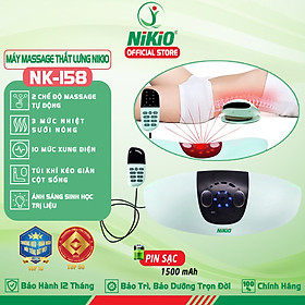 Máy Massage Lưng Và Thắt Lưng Nikio NK-158 - Công Nghệ Mát Xa Cải Tiến 4in1: Nhiệt Nóng, Xung Điện, Rung, Túi Khí - Hỗ Trợ Điều Trị Thoát Vị Đĩa Đệm, Thoái Hóa, Đau Cột Sống Lưng - Dòng Không Dây Pin Sạc, Có Remote Điều Khiển