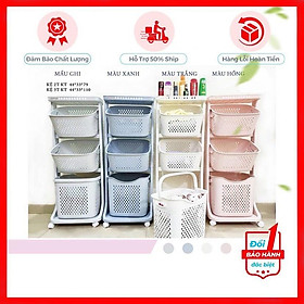 Kệ đựng đồ đa năng, 3 tầng có bánh xe việt nhật