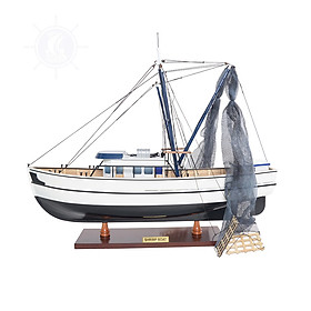 Mô Hình Thuyền Gỗ Shrimp Boat Dùng Để Trưng Bày Trang Trí Dài 63 Cm