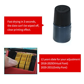 Handheld Portable Date Stamp Printer Quick-Drying Ink Date Printing Coding Machine for Food Plastic Bag Bottle Metal