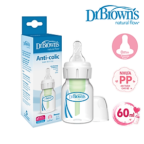 [ SB2100-GBX ] Bình sữa Dr.Brown's cổ thường sơ sinh 60ml Options Plus