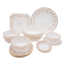 Bộ Bàn Ăn Thủy Tinh Ngọc USA homeset Opalglass (14 Món)