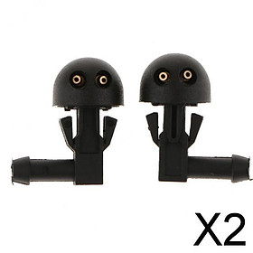 2x2X Plastic Auto Front Dual Holes Windshield Washer Wiper Water Spray Nozzle