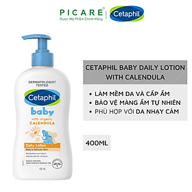 Sữa dưỡng ẩm dịu lành hằng ngày cho bé Cetaphil Baby Daily Lotion with Organic Calendula 400ml