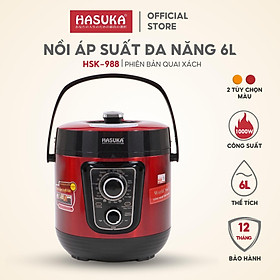 Mua Nồi áp suất điện đa năng Hasuka HSK-988 dung tích 6L  công suất 1000W- Thiết bị nấu ăn hiện đại và tiện lợi - HÀNG CHÍNH HÃNG  (BH 12 tháng)