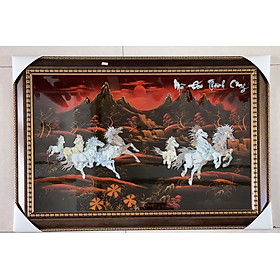 Mua TRANG SƠN MÀI KHẢM XÀ CỪ MÃ ĐÁO THÀNH CÔNG kích thước 50x80 cm ( tặng kèm khung)