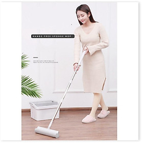 Mua Sản Phẩm  Bộ cây lau nhà kèm thùng đựng thấm nước cao su 33cm JAPAN TECH