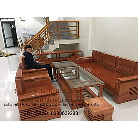 Mua Bàn ghế phòng khách đối trứng gỗ Sồi Nga mặt nan mẫu 78
