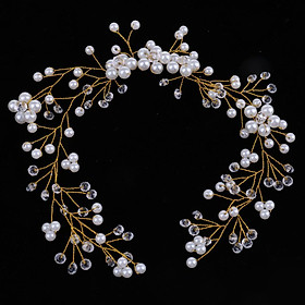 Fashion Lady Crystal Flower Pearls Headpiece Accessories Wedding Jewelry