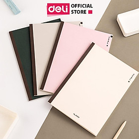 Sổ Tay Ghi Chép Dán Gay Kẻ Ngang 80 Trang Khổ A5 B5 Vintage Cao Cấp Deli - Màu Ngẫu Nhiên Phù Hợp Làm Sổ Kế Hoạch Planner - NS297 - Sổ B5