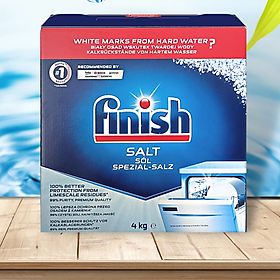 Combo Muối rửa bát Finish 4kg+Vệ sinh máy Finish