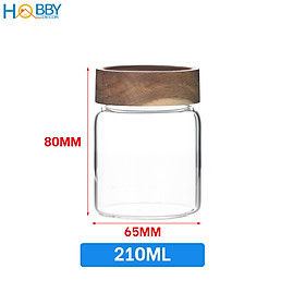 Mua Hủ thủy tinh đựng gia vị nắp gỗ vặn kín HOBBY Home Decor HUNG2 - 3 size tùy chọn