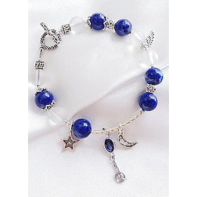 Vòng Tay Laliz Mệnh Thủy Đá Lapis Lazuli Mix Thạch Anh Trắng Charm Đá Saphire - TAR.05