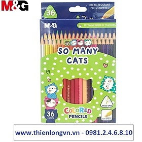 Chì gỗ 36 màu M&G hình So Many Cat vỉ giấy - AWP343A3