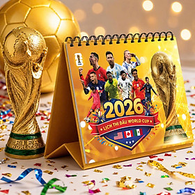 (Lịch để bàn) LỊCH THI ĐẤU WORLD CUP 2026 – 16x21cm – ndbooks