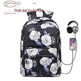 Cặp học sinh Amazon mới được ưa chuộng nhất dành cho học sinh cấp 2 và cấp 3 sức chứa lớn Túi đeo vai in hình Âu Mỹ cho nữ Ba lô vải Oxford thủy triều