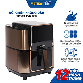 Nồi Chiên Không Dầu Điện Tử POVENA dung tích 9.8L PVN-3698 - Hàng chính hãng