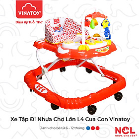 Xe Tập Đi Nhựa Chợ Lớn L4 hình Con Cua - Con Vịt Dành Cho Bé Từ 6 - 12 Tháng