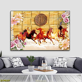 Mua Tranh Bát Mã Phi Nước Đại Tài Lộc  - Tranh Canvas Trang Trí Phong Thủy