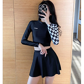 Bộ đồ gia dụng bơi lội nội y phái nữ 2 miếng lâu năm tay chống nắng và nóng kín mít cút tắm biển cả - B.34