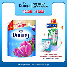 Nước Xả Vải Downy Nắng Mai Dạng Túi 3L - Giúp áo quần tỏa hương thơm ngát theo từng cử động suốt cả ngày dài