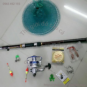 Combo bộ cần câu lục shimano 360. Máy câu yumoshi AL7000 tặng kèm phụ kiện