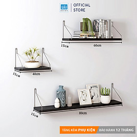 Mua Kệ Gỗ Trang Trí Treo Tường Không Cần Khoan Với Móc Treo Inox Và Đầy Đủ Phụ Kiện KT02