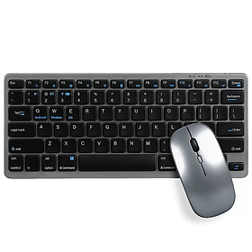 Bộ Bàn phím Chuột không dây mini K801 - đa kết nối bluetooth + Usb wireless 2.4G cho máy tính laptop smartphone hàng nhập khẩu - xám
