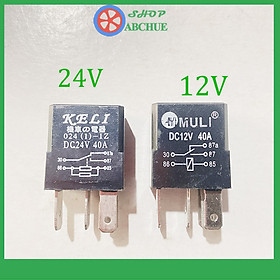 Rơ Le Điều Hòa Ô Tô 5 Chân 12V 40A hoặc 24V 40A Màu Đen